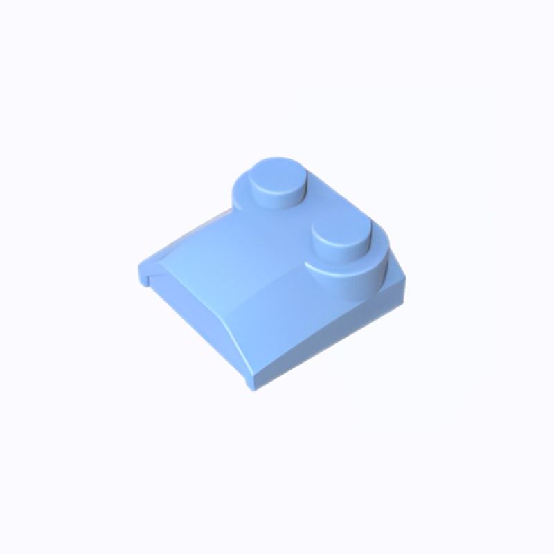 GOBRICKS GDS-90318 Slope Curved 2 x 2 x 2/3 with 2 Studs and Curved Sides  Lip End - YWOBB