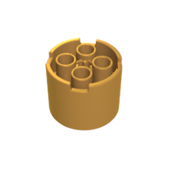 GOBRICKS GDS-90288 Brick Round 3 x 3 x 2 with Recessed Center and Axle Hole - YWOBB