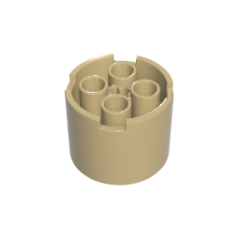 GOBRICKS GDS-90288 Brick Round 3 x 3 x 2 with Recessed Center and Axle Hole - YWOBB