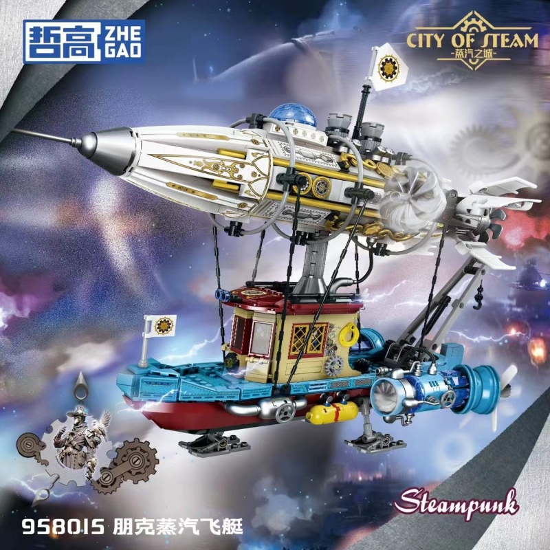 ZHEGAO 958015 Steam City Punk Mechanical Airship - YWOBB