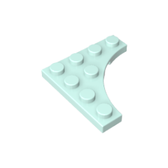 GOBRICKS GDS-90033 4x4 1/4 circle inner arc wedge plate - YWOBB