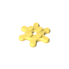 GOBRICKS GDS-90034 Round 2 x 2 with 6 Gear Teeth / Flower Petals - YWOBB