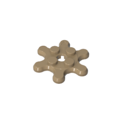 GOBRICKS GDS-90034 Round 2 x 2 with 6 Gear Teeth / Flower Petals - YWOBB