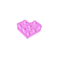 GOBRICKS GDS-90039 Plate Round 3 x 3 Heart - YWOBB