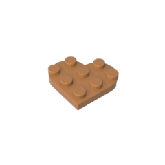 GOBRICKS GDS-90039 Plate Round 3 x 3 Heart - YWOBB