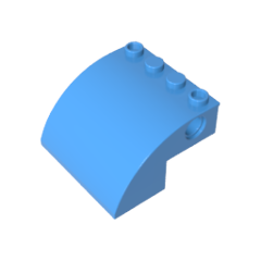 GOBRICKS GDS-90114 Slope Curved 4 x 4 x 2 with 4 Studs and Pin Holes - YWOBB