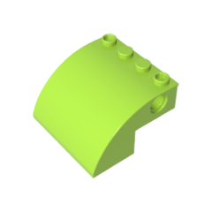 GOBRICKS GDS-90114 Slope Curved 4 x 4 x 2 with 4 Studs and Pin Holes - YWOBB