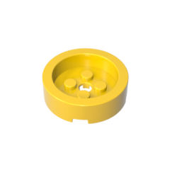 GOBRICKS GDS-90091 Round 4 x 4 with Recessed Center and Hole - YWOBB