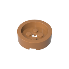 GOBRICKS GDS-90091 Round 4 x 4 with Recessed Center and Hole - YWOBB