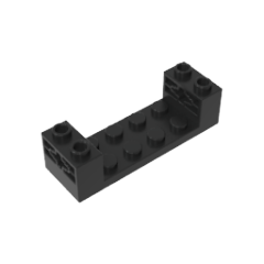 GOBRICKS GDS-90230 Brick 2 x 6 x 1 1/3 with Axle Holes and Bottom Pins - YWOBB