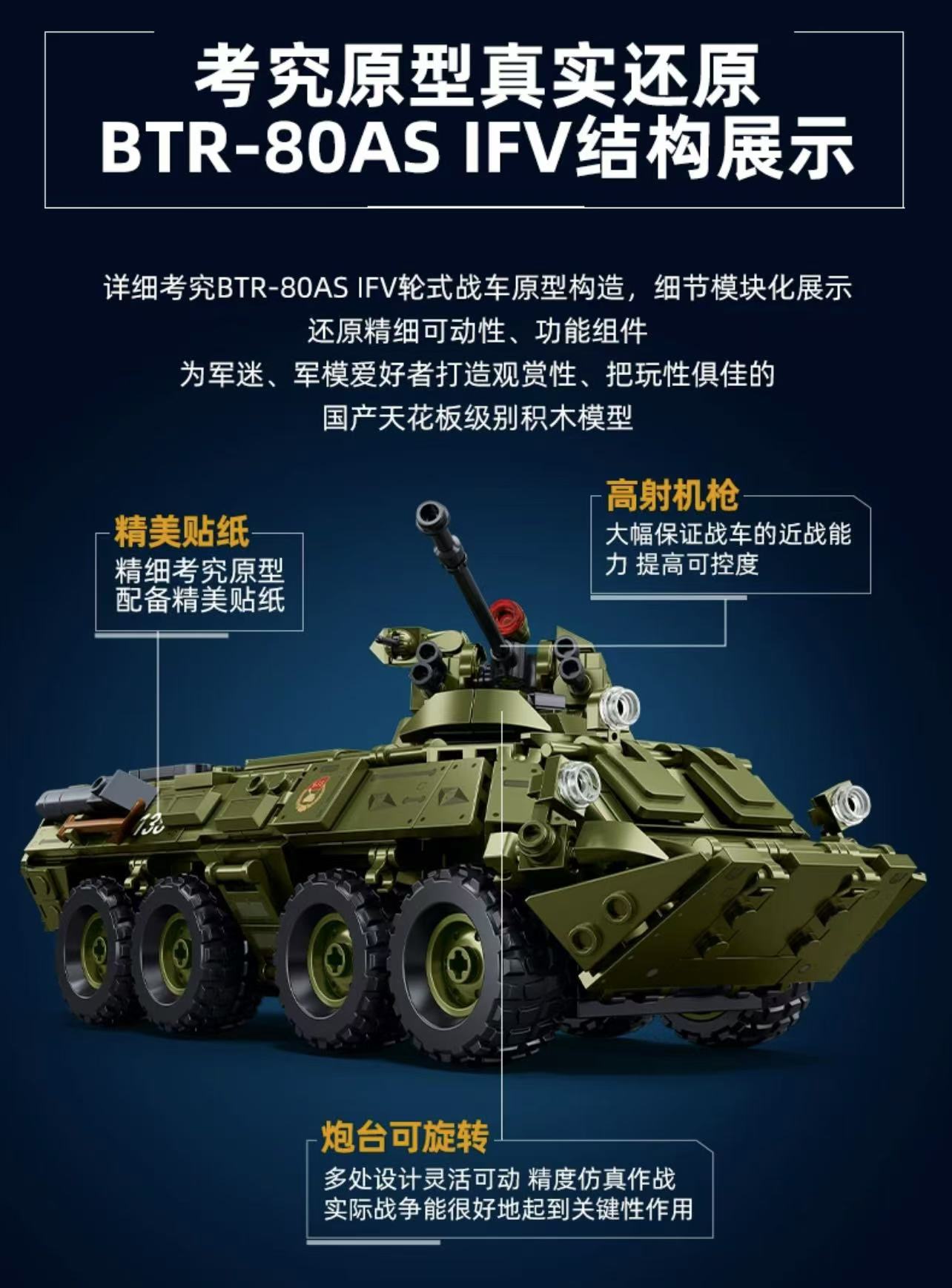 SLUBAN M38-B1251 BTR80AS Infantry Fighting Vehicle BTR-80S 2in1 - YWOBB