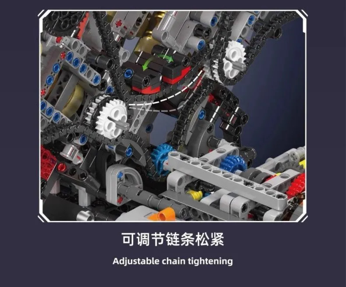 Mould King 10130 F488 Supercar V8 Engine - YWOBB