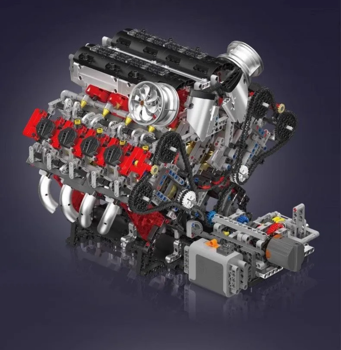 Mould King 10130 F488 Supercar V8 Engine - YWOBB