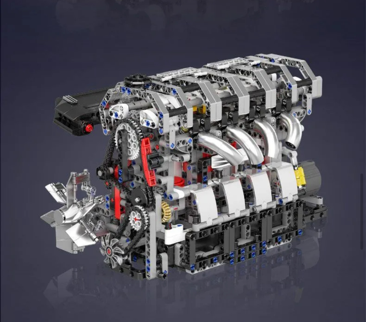 Mould King 10087S Inline 4-cylinder gasoline engine  electric motor drive - YWOBB