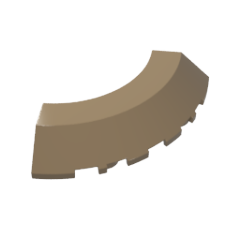 GOBRICKS GDS-90286 Brick Round Corner 5 x 5 with Slope 45 Edge without Studs - YWOBB