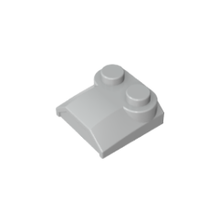 GOBRICKS GDS-90318 Slope Curved 2 x 2 x 2/3 with 2 Studs and Curved Sides  Lip End - YWOBB