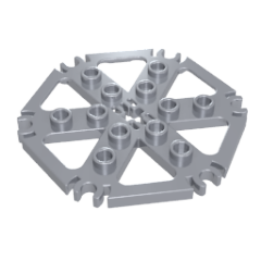 GOBRICKS GDS-90325 Technic Plate Rotor 6 Blade with Clip Ends Connected (Water Wheel) - Hollow Studs - YWOBB
