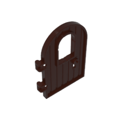 GOBRICKS GDS-M193 Door 4 x 6 Round Top with Window and Keyhole Reinforced Edge - YWOBB