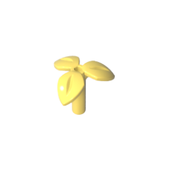 GOBRICKS GDS-90503 Plant Stem with Bar  3 Leaves  and Small Pin Hole - YWOBB