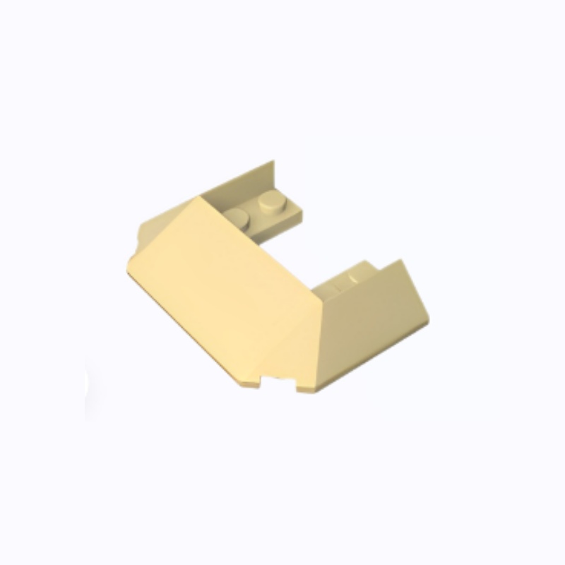 GOBRICKS GDS-90010 Wedge 6 x 4 Cutout (Train Roof) with 5 Large Bottom Tubes - YWOBB