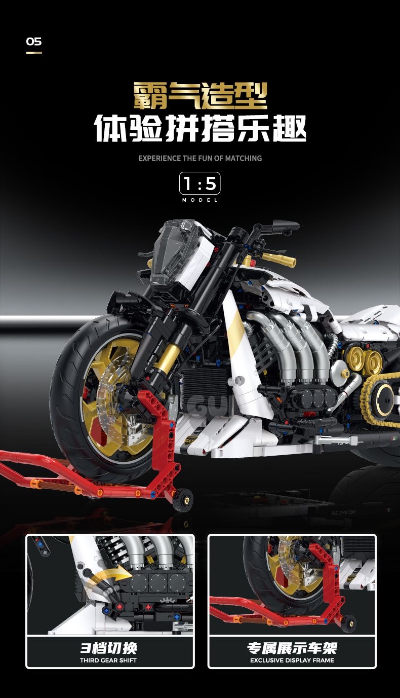 GULY 60522 Raceforge Top Speed Motorcycle 1:5 - YWOBB