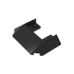 GOBRICKS GDS-90010 Wedge 6 x 4 Cutout (Train Roof) with 5 Large Bottom Tubes - YWOBB