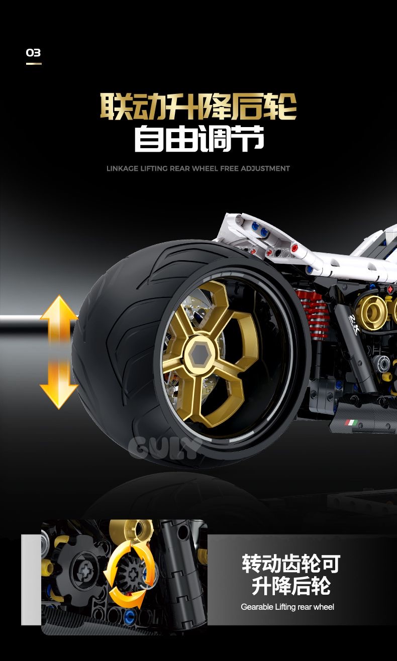 GULY 60522 Raceforge Top Speed Motorcycle 1:5 - YWOBB