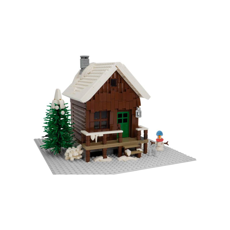 GOBRICKS MOC 135641 Snowy Winter Cabin - YWOBB
