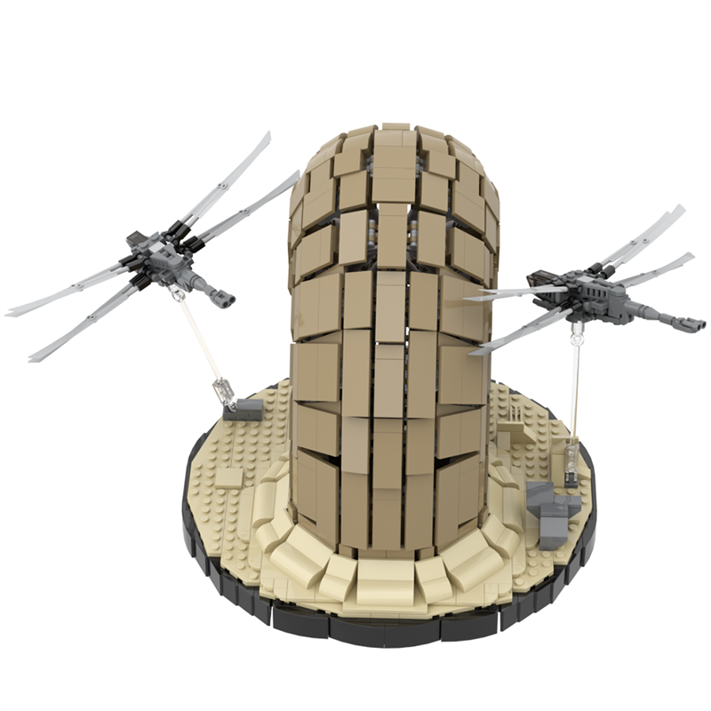GOBRICKS MOC A1471Y01 Sand Dune Worm and Flawing Aircraft - Small Sand Dune - YWOBB