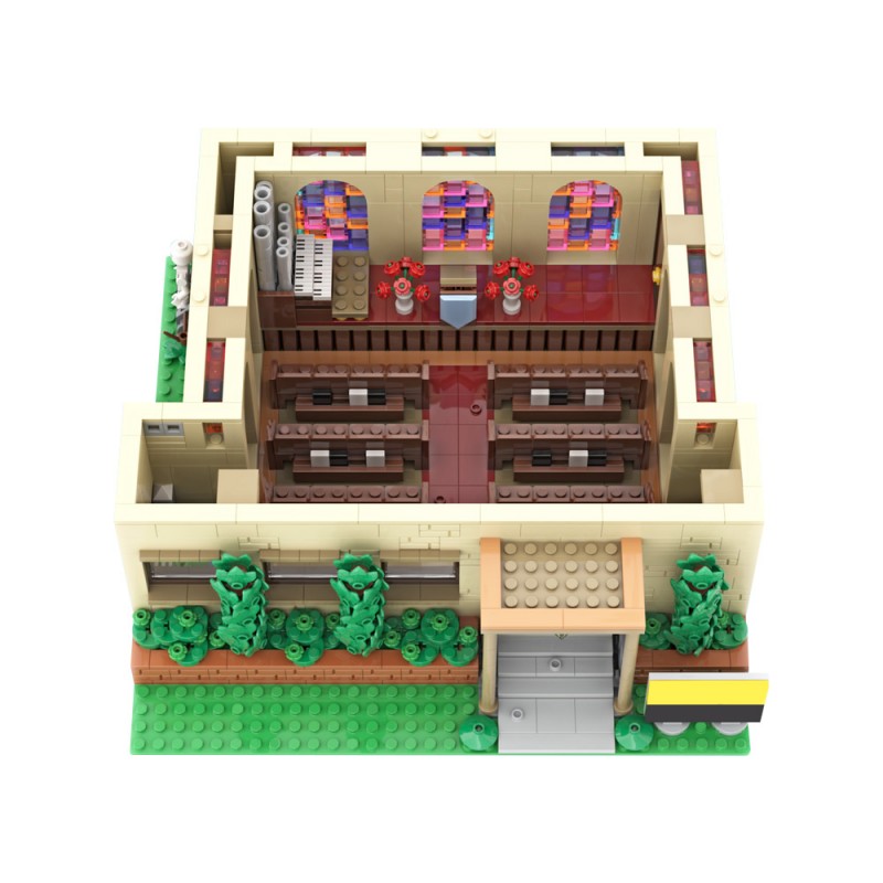 GOBRICKS MOC 148028 Modular Springfield Church - YWOBB
