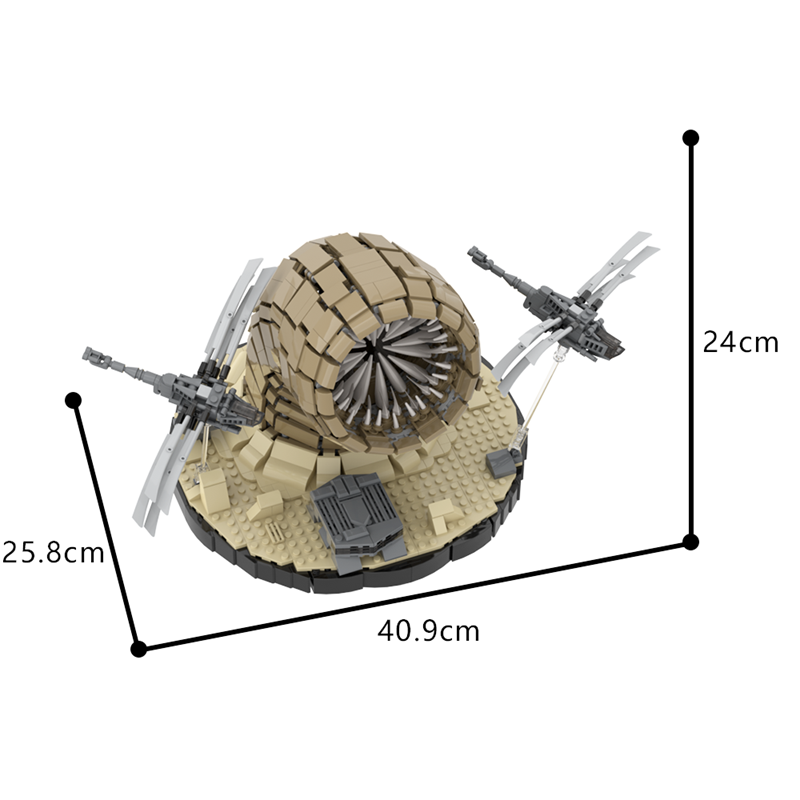 GOBRICKS MOC A1471Y01 Sand Dune Worm and Flawing Aircraft - Small Sand Dune - YWOBB