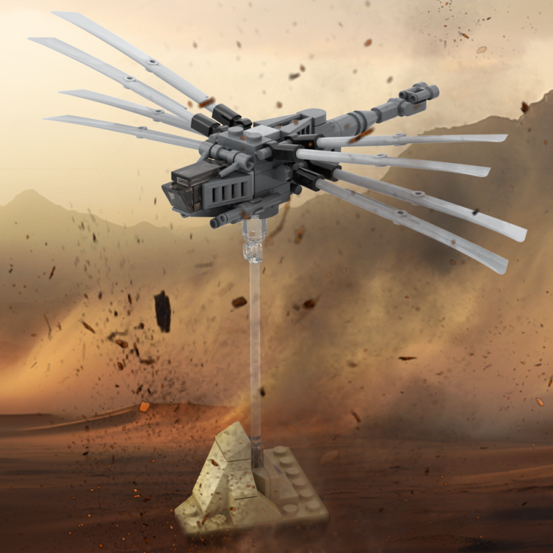 GOBRICKS MOC A1471Y02 Dune Sandworm and Flap Wing Aircraft Small Flap Wing Aircraft - YWOBB