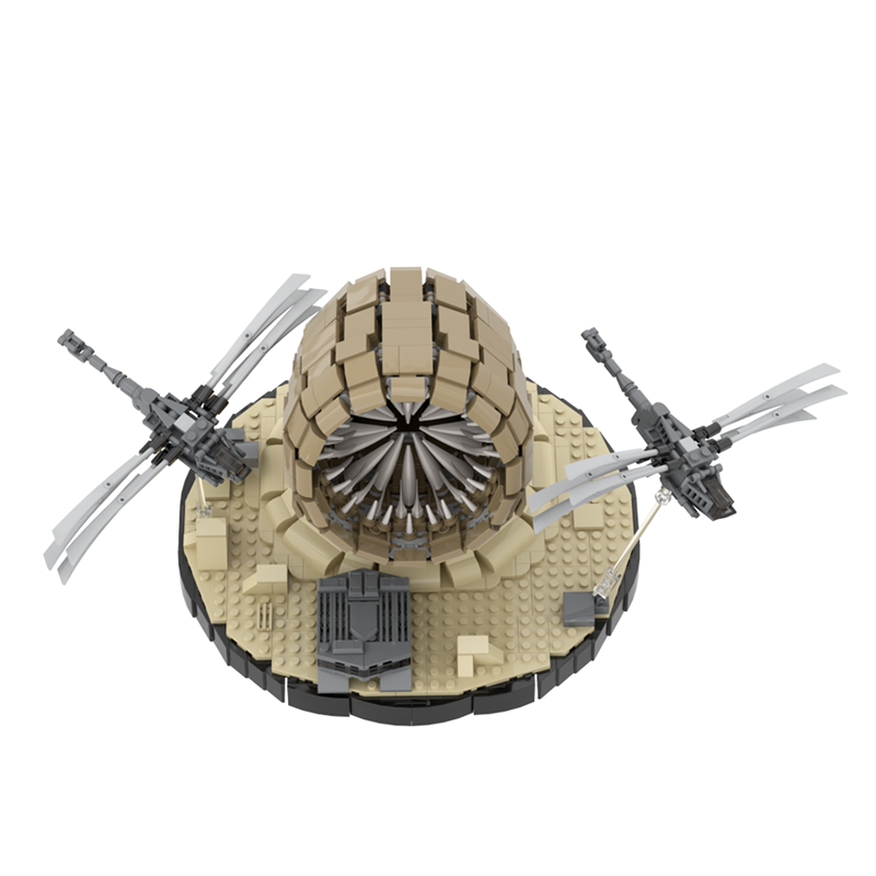 GOBRICKS MOC A1471Y01 Sand Dune Worm and Flawing Aircraft - Small Sand Dune - YWOBB