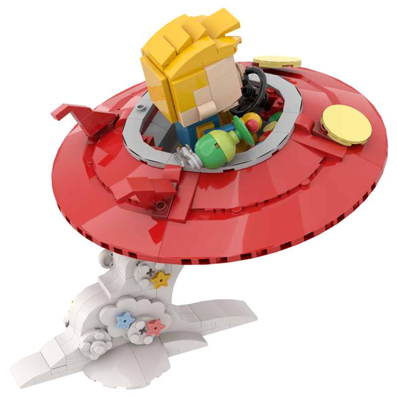 GOBRICKS MOC A1473 Flying saucer design Spaceman Spiff - YWOBB