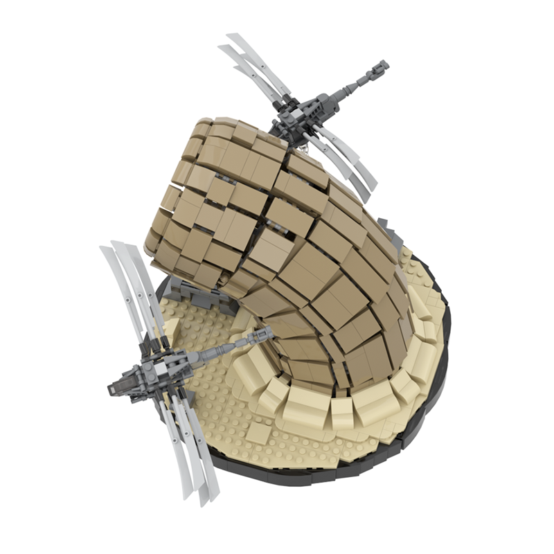 GOBRICKS MOC A1471Y01 Sand Dune Worm and Flawing Aircraft - Small Sand Dune - YWOBB