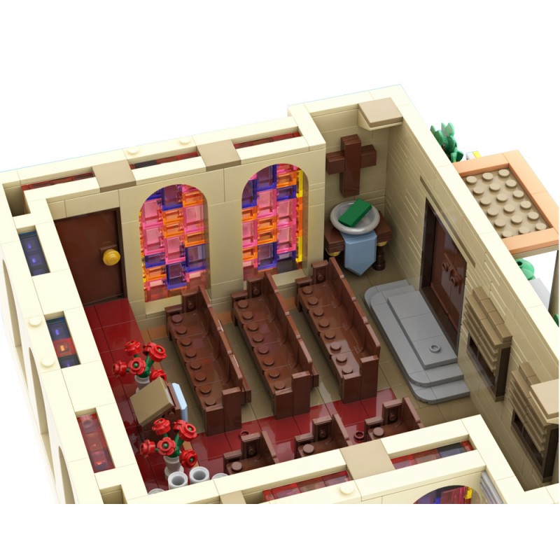 GOBRICKS MOC 148028 Modular Springfield Church - YWOBB