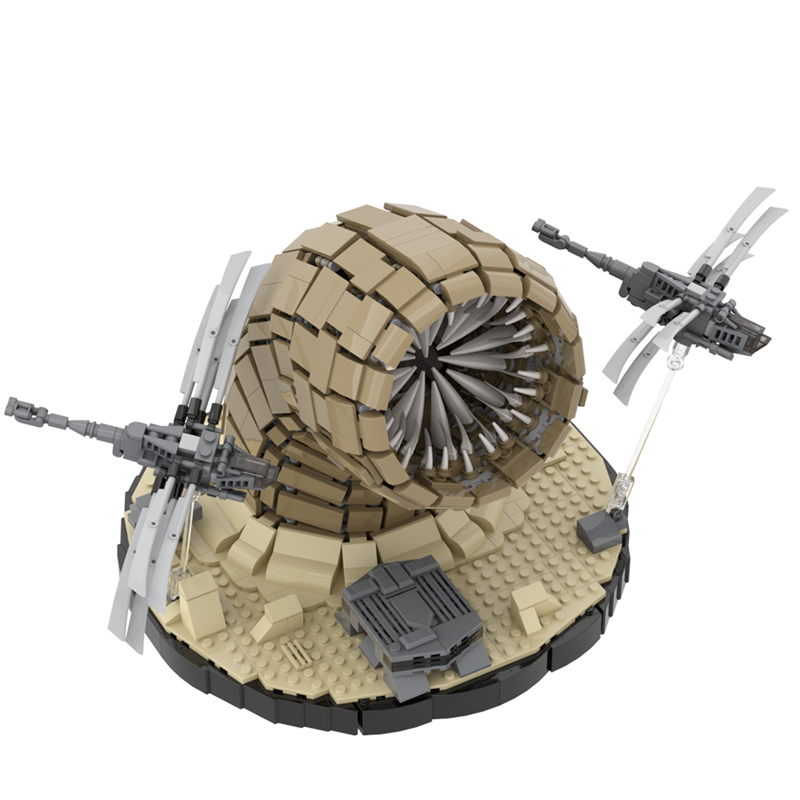 GOBRICKS MOC A1471Y01 Sand Dune Worm and Flawing Aircraft - Small Sand Dune - YWOBB