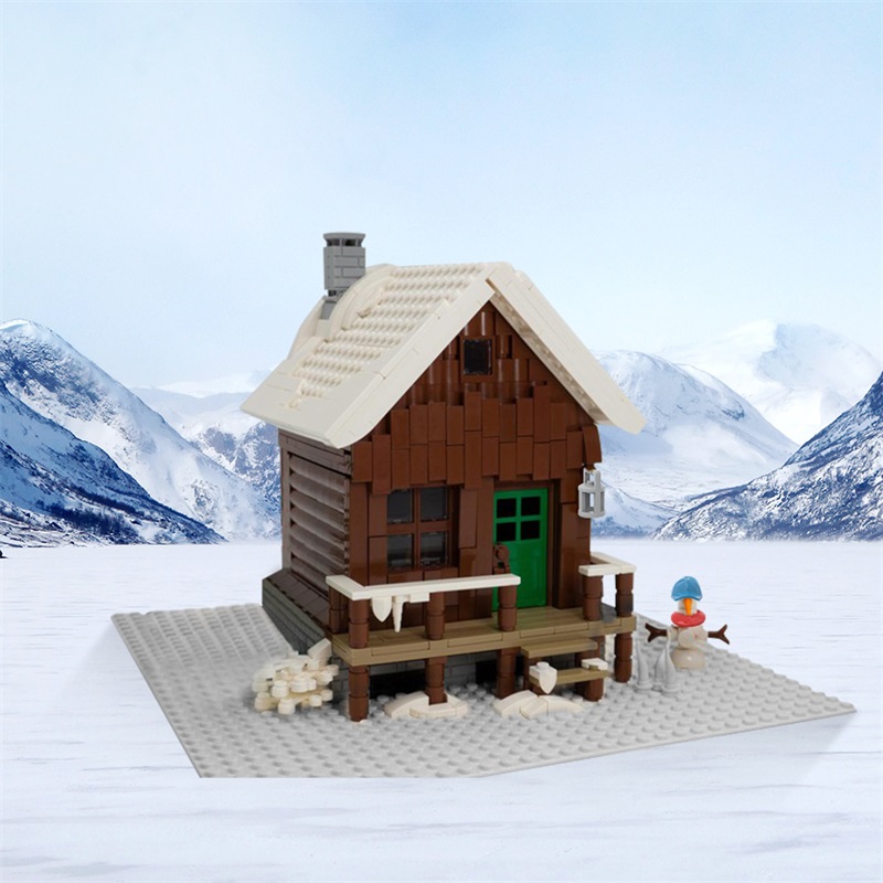 GOBRICKS MOC 135641 Snowy Winter Cabin - YWOBB
