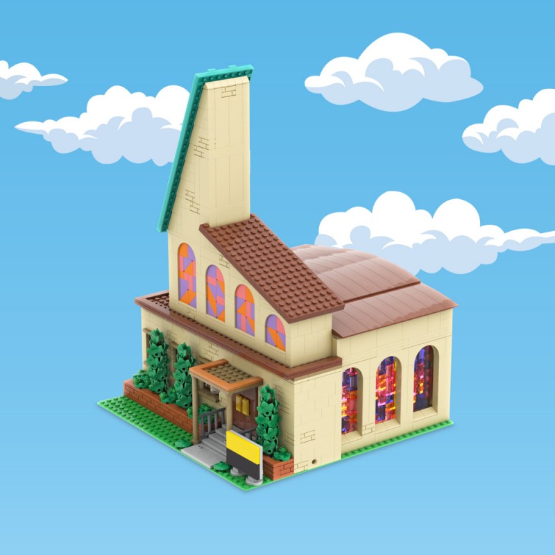 GOBRICKS MOC 148028 Modular Springfield Church - YWOBB