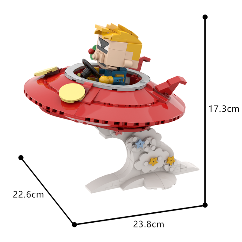 GOBRICKS MOC A1473 Flying saucer design Spaceman Spiff - YWOBB