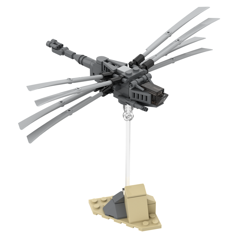 GOBRICKS MOC A1471Y02 Dune Sandworm and Flap Wing Aircraft Small Flap Wing Aircraft - YWOBB