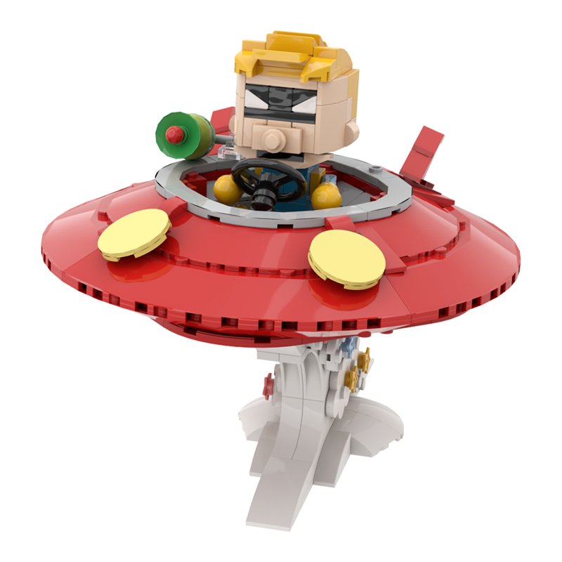 GOBRICKS MOC A1473 Flying saucer design Spaceman Spiff - YWOBB