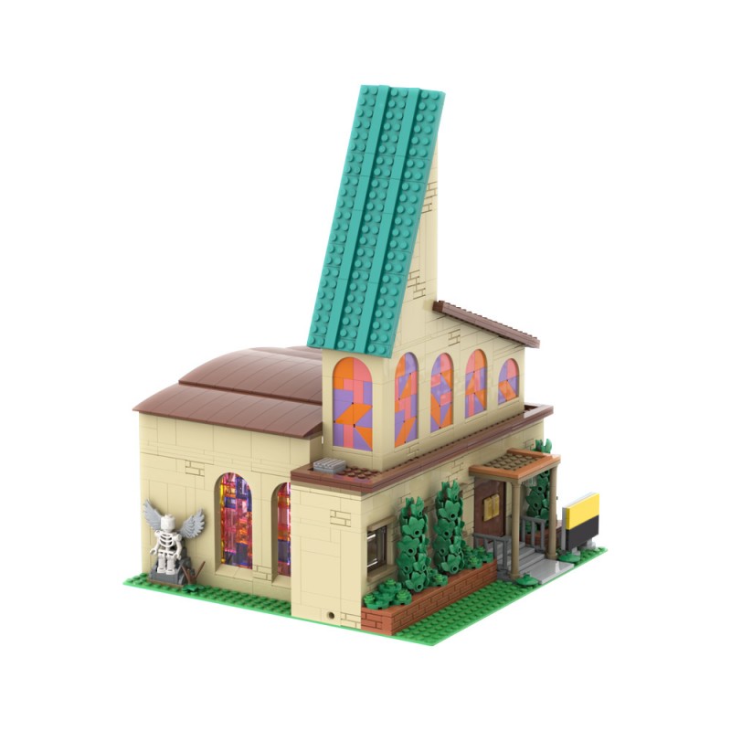 GOBRICKS MOC 148028 Modular Springfield Church - YWOBB