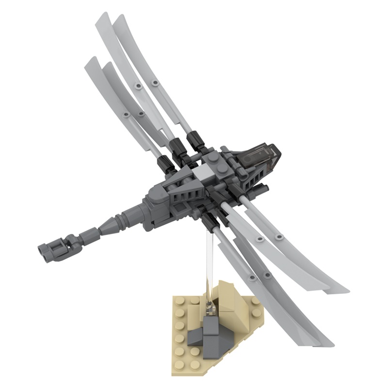 GOBRICKS MOC A1471Y02 Dune Sandworm and Flap Wing Aircraft Small Flap Wing Aircraft - YWOBB