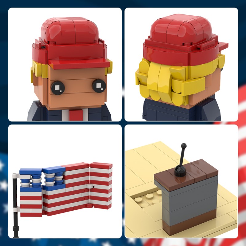 GOBRICKS MOC A1672 Trump Scene Version - YWOBB