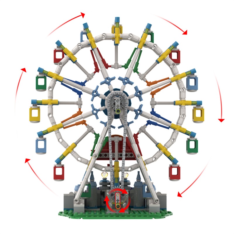 GOBRICKS MOC A2021 City Ferris Wheel - YWOBB