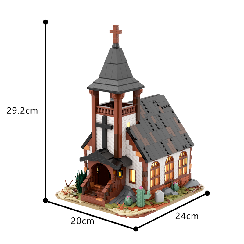 GOBRICKS MOC 173008 Church Western Series #4 - YWOBB