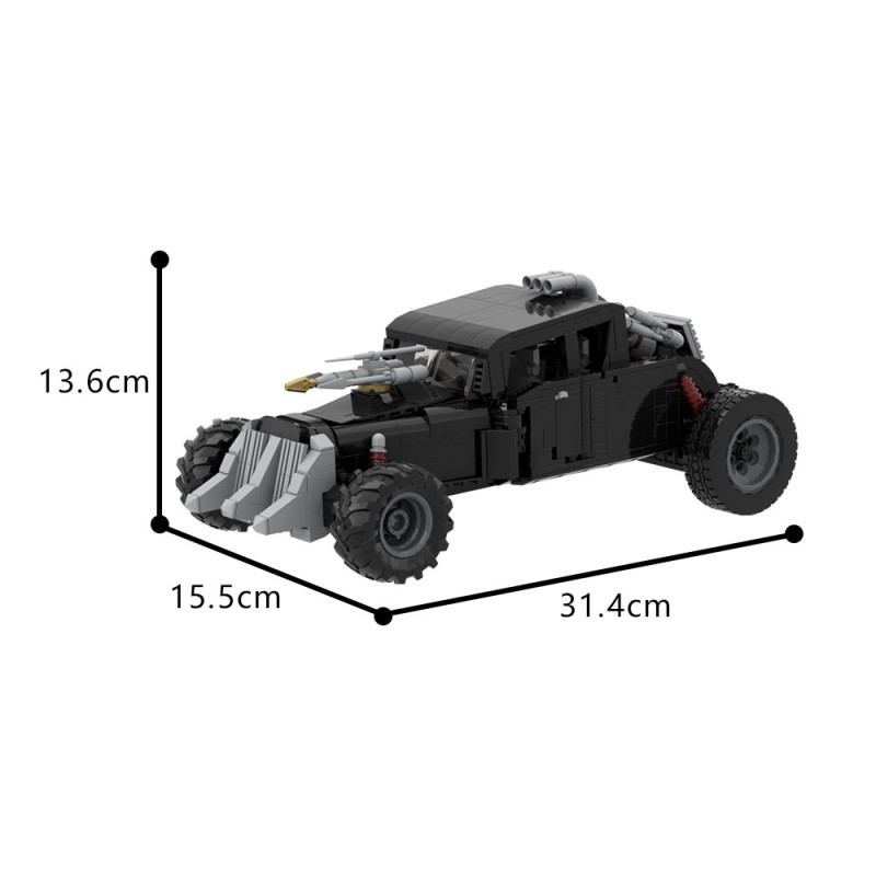 GOBRICKS MOC A1661 mad max irritable black - YWOBB