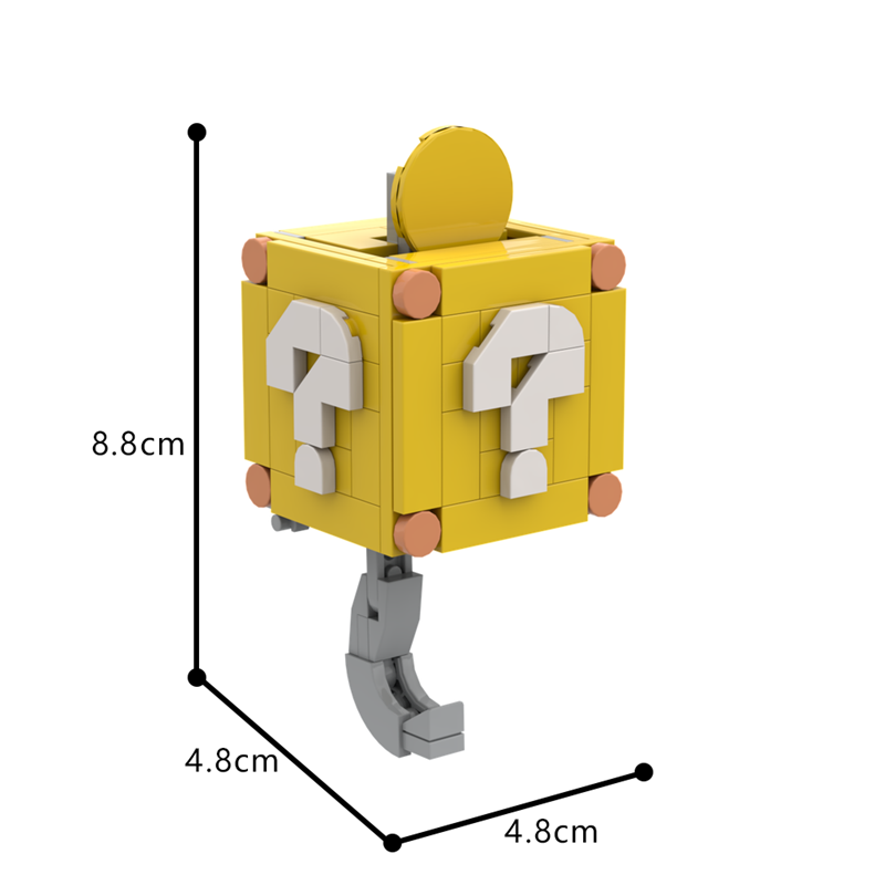 GOBRICKS MOC 186541 Mario Coin Block - Key Holder - YWOBB