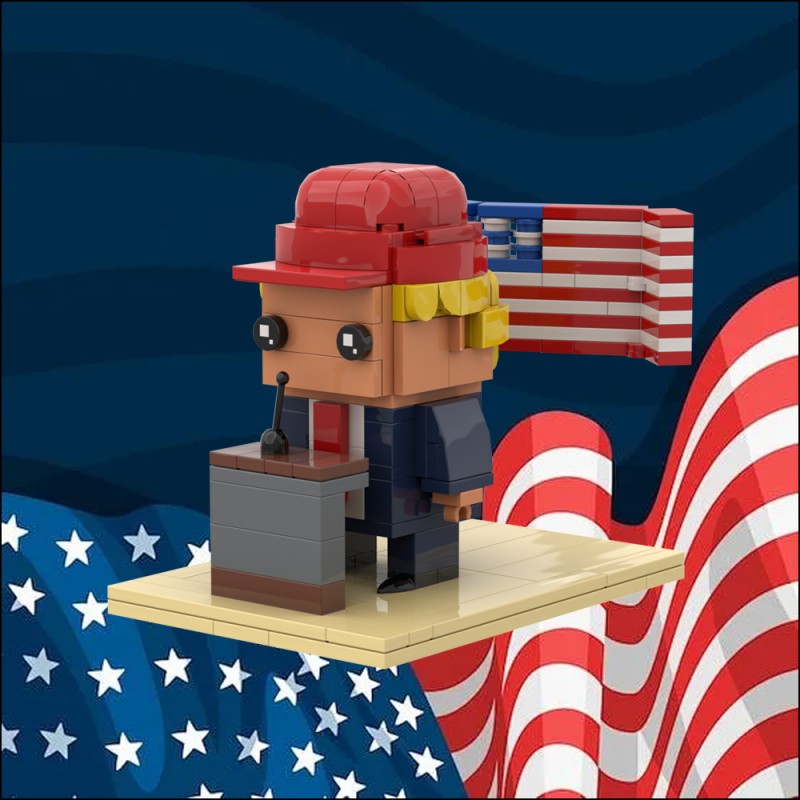 GOBRICKS MOC A1672 Trump Scene Version - YWOBB